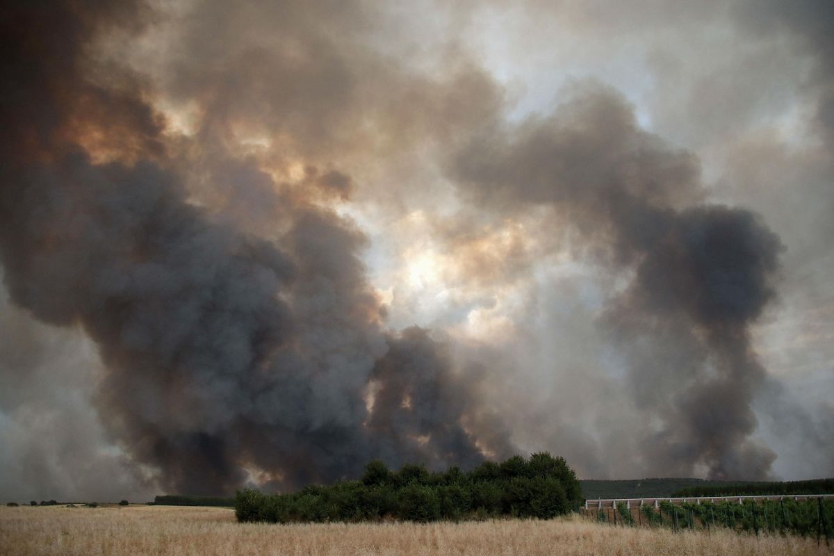 Muere un voluntario atrapado por las llamas en el incendio forestal de Nogarejas, León