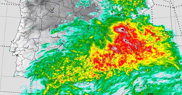 La Aemet registra 228 l/m² en Vila (Ibiza) en las últimas horas