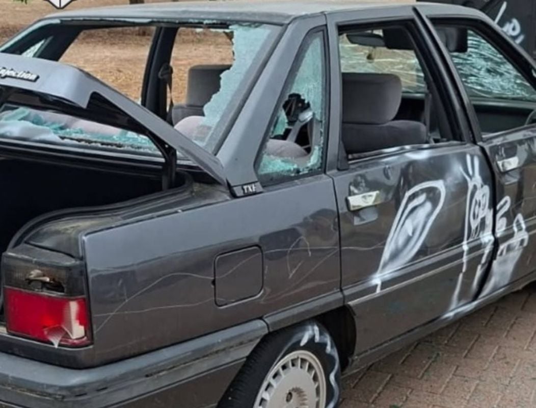 Un hombre destroza su propio coche a hachazos en plena vía pública